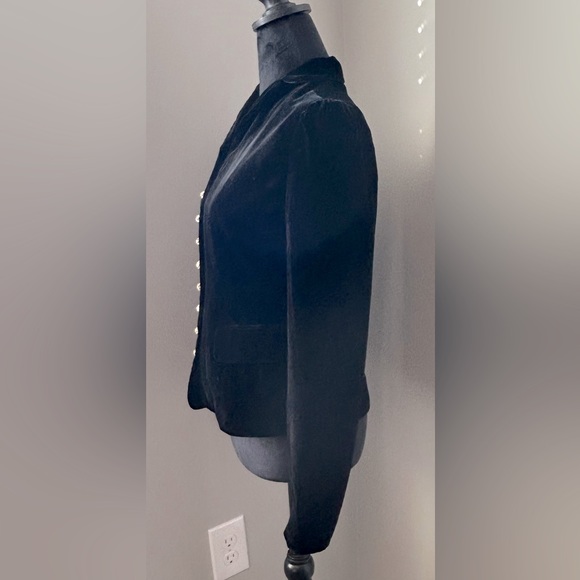 The Limited Black Velvet Blazer with Gold Rhinestone Buttons - Picture 3 of 7